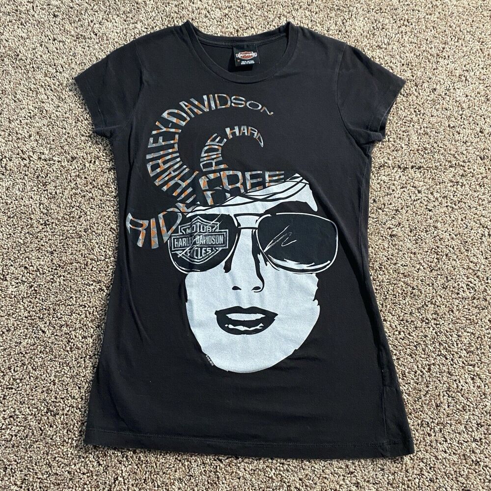 Harley Davidson Motorcycles Hoosier T Shirt Women’s‎ Medium Graphic Print Biker